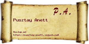 Pusztay Anett névjegykártya